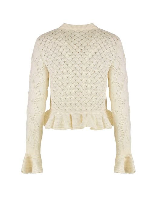 Chloé White Cotton Blend Cardigan