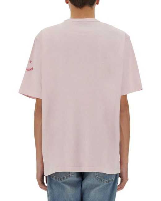Paul Smith Gray Tshirt With Embroidery Ps Happy for men