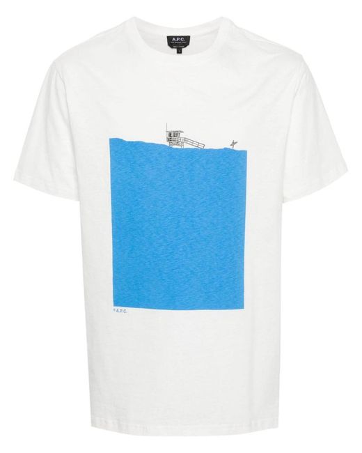 A.P.C. Blue T-shirt Crush Clothing for men