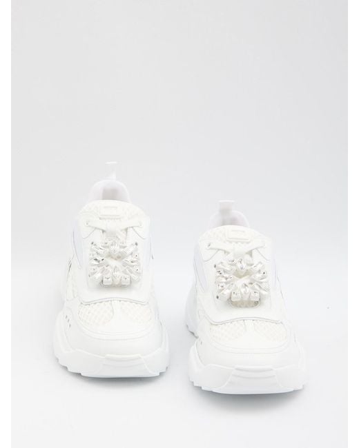 Roger Vivier White Viv' On The Run Sneakers