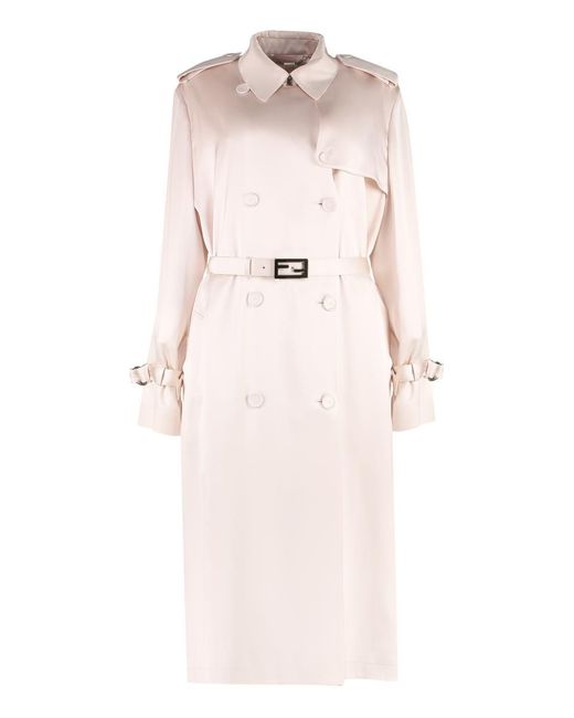 Fendi Pink Double-breasted Trench Coat