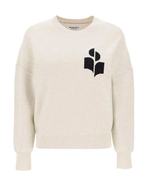 Isabel Marant White Isabel Marant Etoile Atlee Sweater With Logo Intarsia