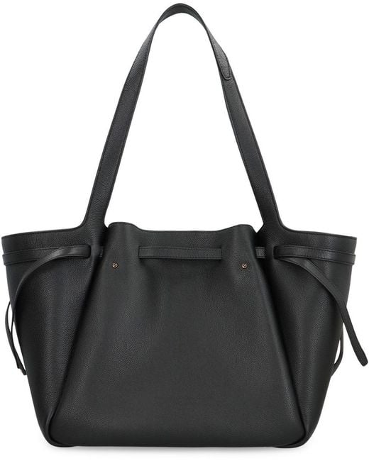 Tory Burch Black Romy Smooth Leather Tote Bag