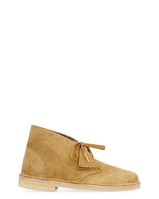 Clarks Natural Suede Desert Boots