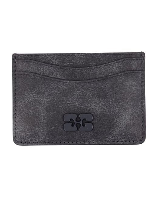 Ganni Black Vintage Card Holder