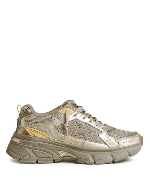 Golden Goose Deluxe Brand Multicolor Lightstar Laminated Leather Suede And Net Upper Tpu Star Net Heel And Spur