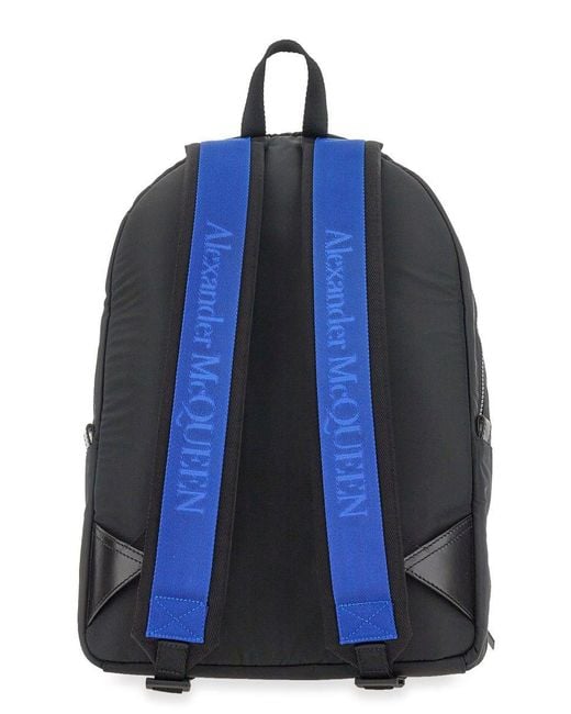 Alexander McQueen Blue Metropolitan Graffiti Backpack for men