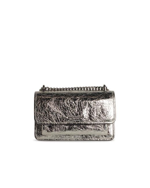 Michael Kors Metallic 'claire' Silver Leather Crossbody Bag