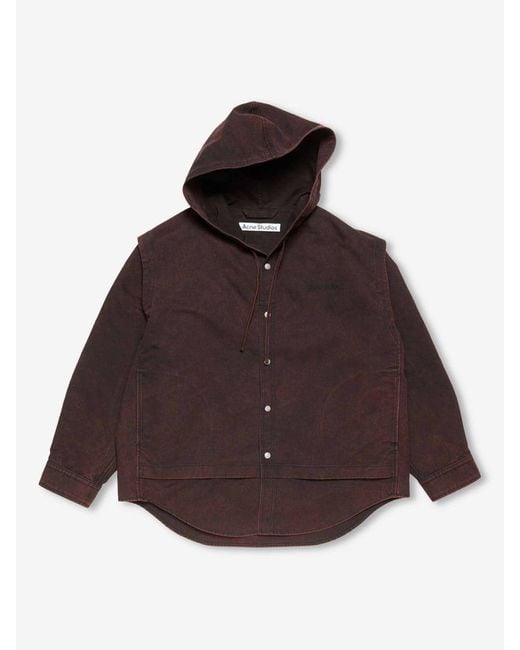 Acne Brown Hooded Parka Layers for men