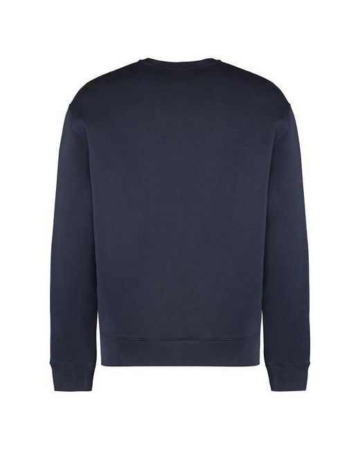 Maison Kitsuné Blue Cotton Crew-Neck Sweatshirt for men