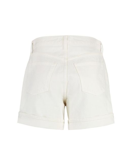 Agolde White Cotton Bermuda Shorts