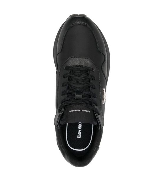Emporio Armani Black Logo Low-top Sneakers for men