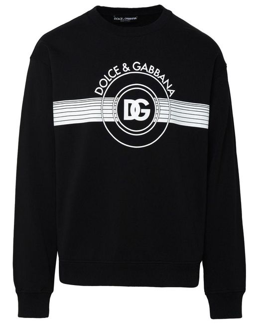 Dolce & Gabbana Black Cotton Sweatshirt for men