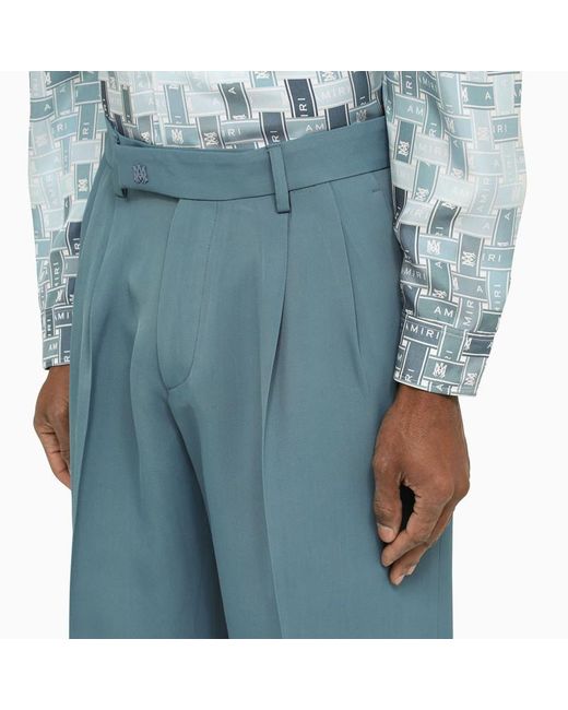 Amiri Blue Viscose Trousers for men