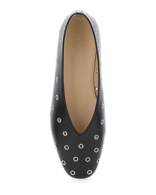 Le Monde Beryl Black 'Regency' Ballerinas With Eyelets