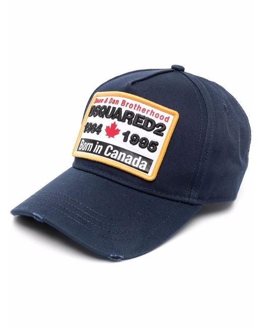 DSquared² Born In Canada Badge Navy Blue Baseball Cap for men