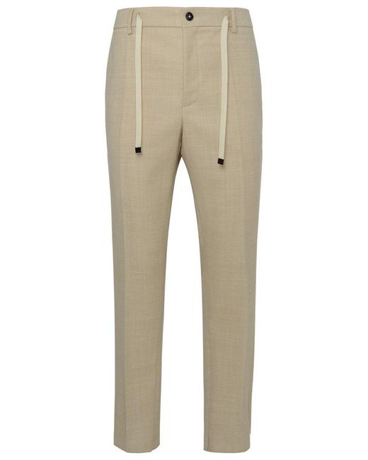Brian Dales Natural Ivory Wool Trousers for men