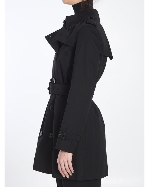 Burberry Black Short Kensington Heritage Trench Coat