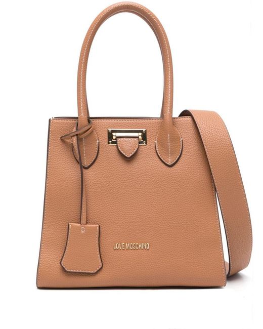 Love Moschino Brown Tote Bag With Logo