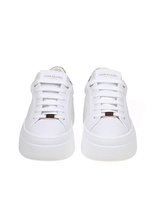 Ferragamo White Dahlia Sneakers