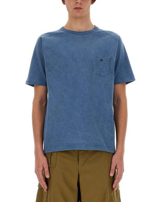 Nigel Cabourn Blue Basic T-Shirt for men