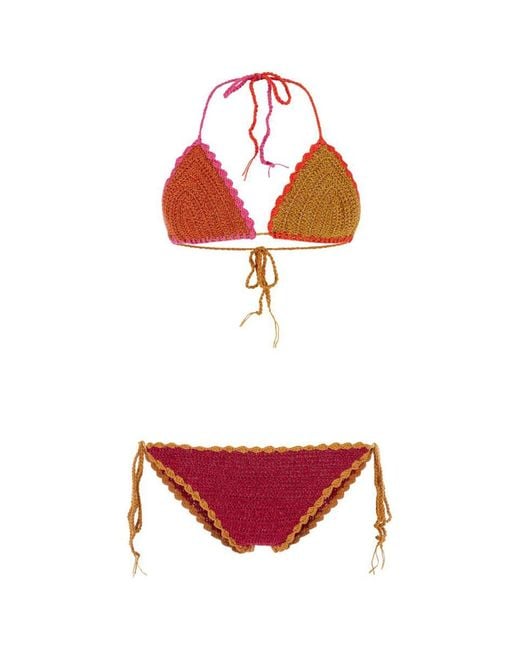 Rose Carmine Red Swimsuits