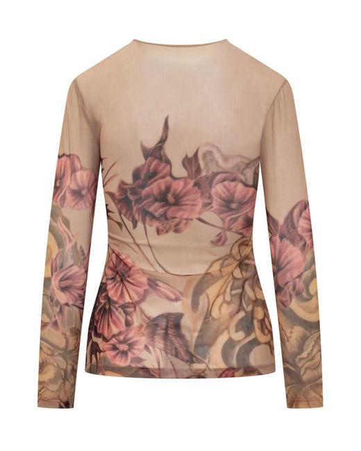 Alberta Ferretti Pink T-Shirt With Floral Print