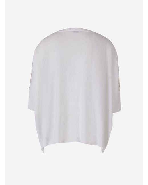 Peserico White Linen Crepe Sweater