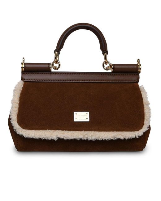 Dolce & Gabbana Brown Sicily Small Handbag