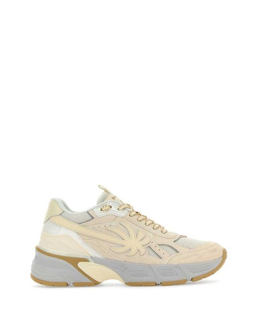 Palm Angels White Multicolor Leather And Fabric Pa 4 Sneakers for men