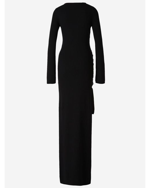 Saint Laurent Black Wool Maxi Dress
