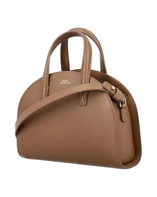 A.P.C. Brown Tote Demi Lune Small
