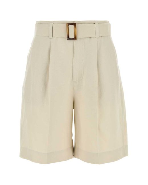 Woolrich Natural Sand Viscose Blend Shorts