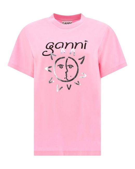 Ganni Pink "" T-shirt