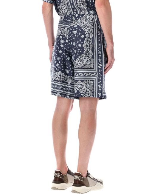 Fendi Blue Silk Shorts for men