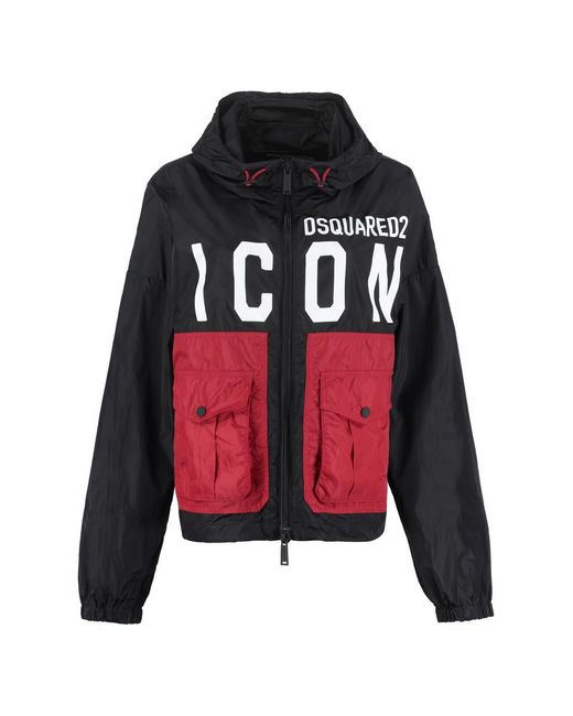 DSquared² Red Icon Hooded Windbreaker