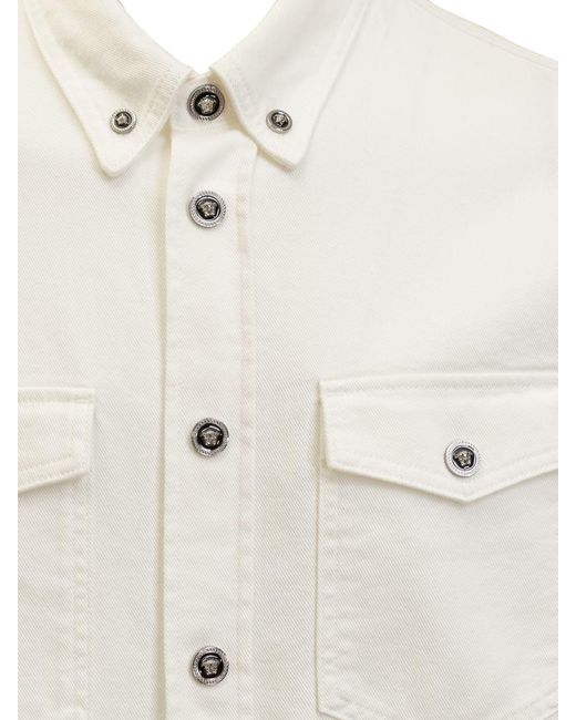 Versace White Denim Shirt for men