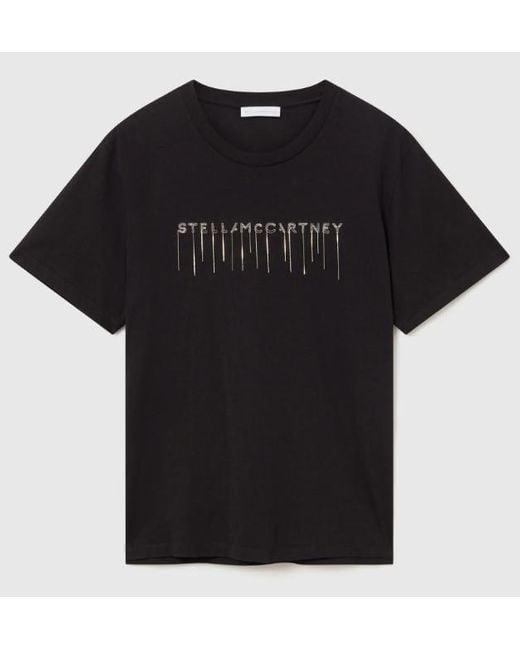 Stella McCartney Black Embroidered Stella Logo T-Shir