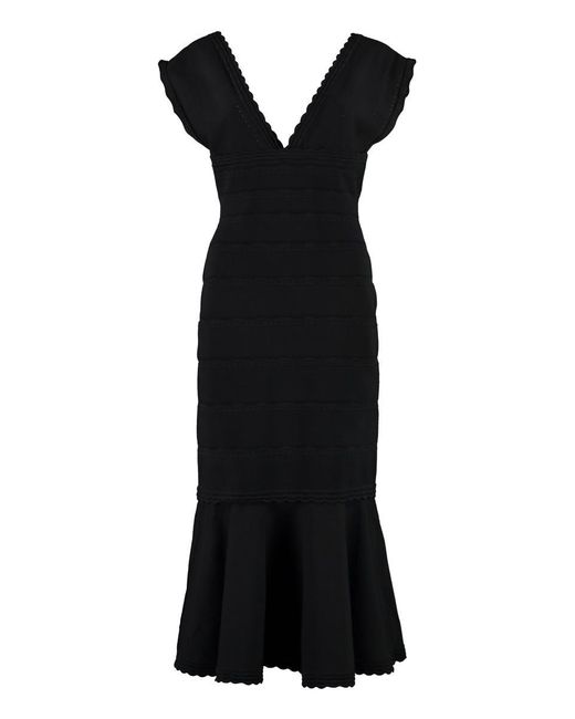 Victoria Beckham Black Flared Dress