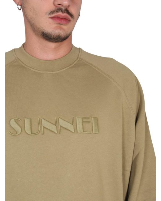 Sunnei Natural Sweatshirt With Logo Embroidery for men