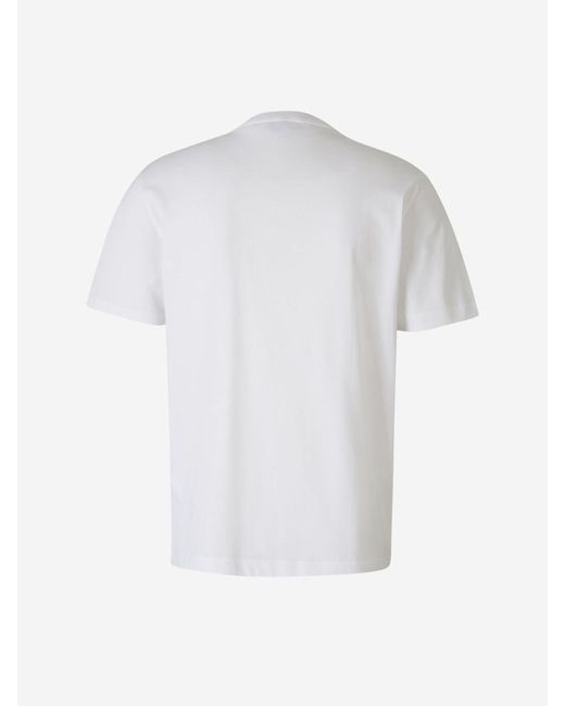 Brioni White Embossed Logo T-shirt for men