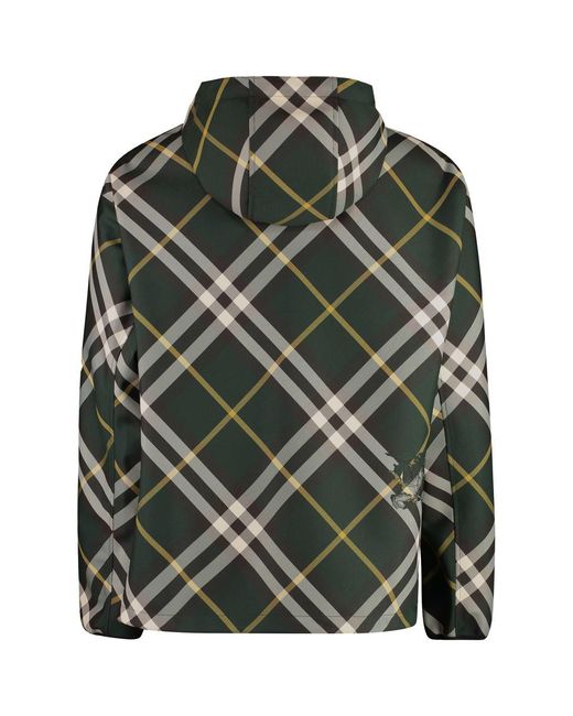Burberry Green Technical Fabric Hooded Jacket for men