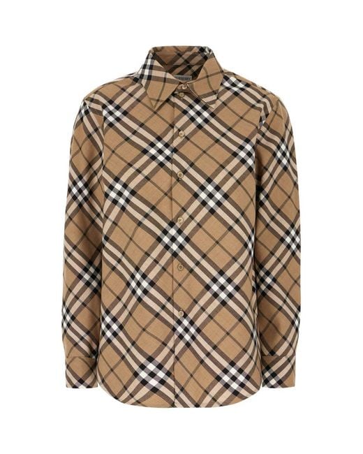 Burberry Gray Printed Polyester Blend Shirt