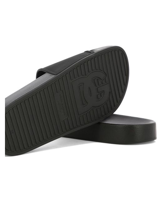 Dolce & Gabbana Black Dg Sandals for men