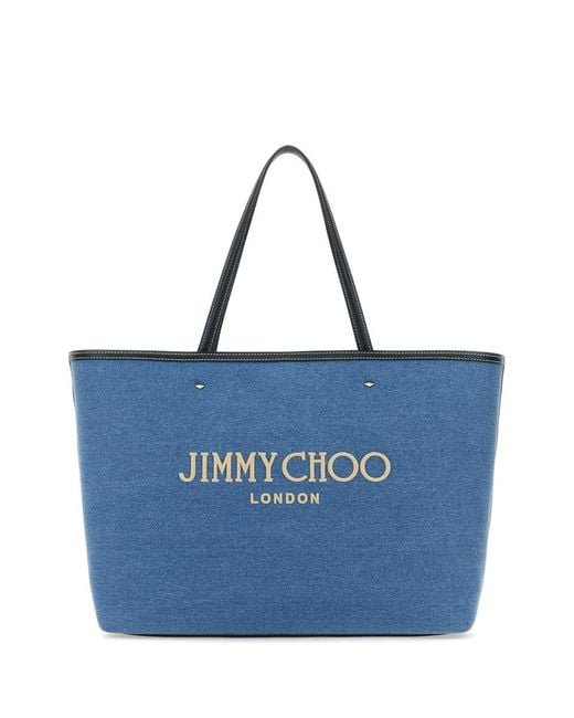 Jimmy Choo Blue Denim Marli/S Shopping Bag