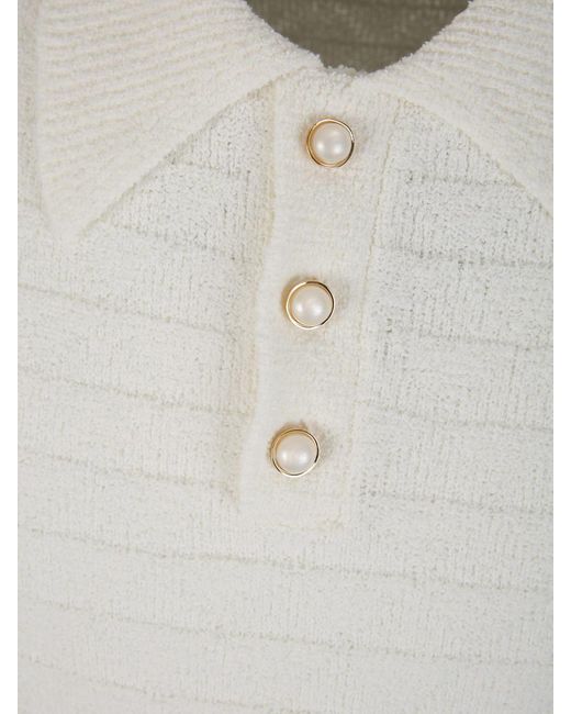 Casablancabrand White Logo Knit Polo for men