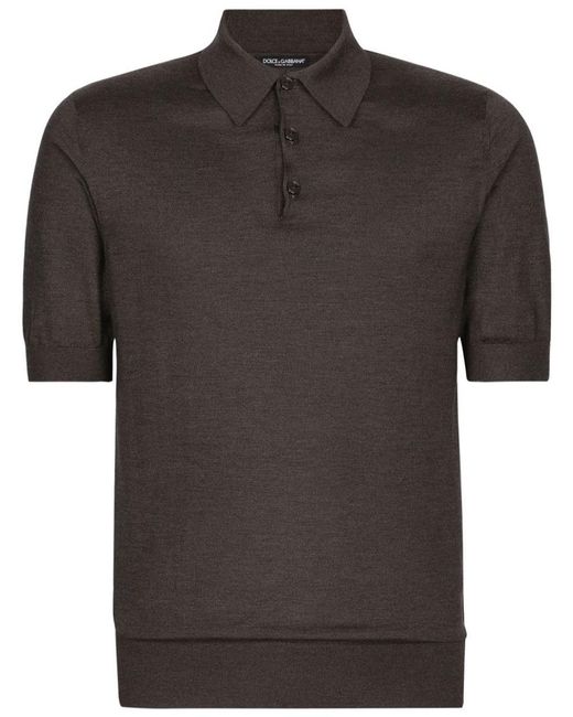 Dolce & Gabbana Black Short Sleeve Polo Shirt for men
