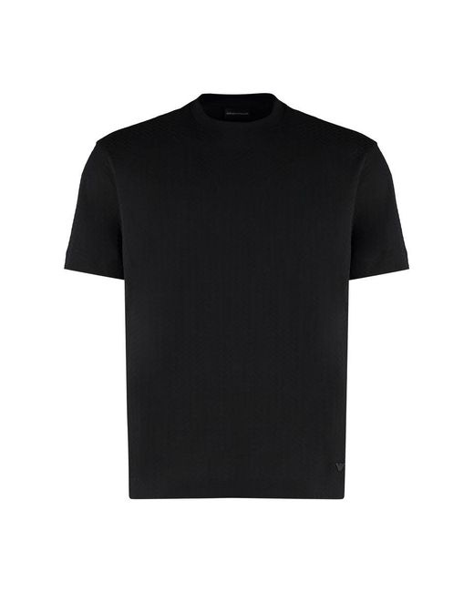 Emporio Armani Black Cotton Crew-Neck T-Shirt for men