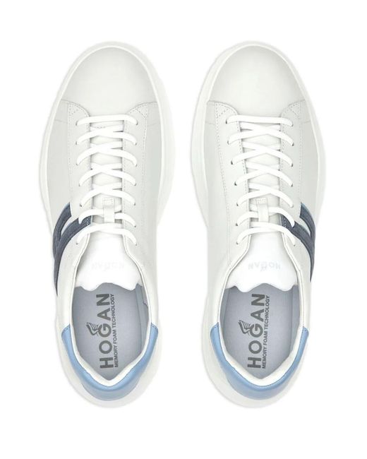 Hogan White Lace-up Leather Sneakers for men