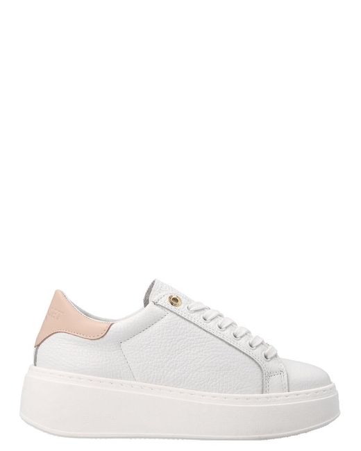 Twinset Twin Set Logo Leather Sneakers in White | Lyst